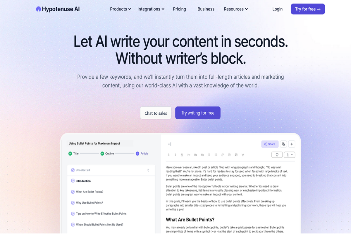 hypotenuse-ai-writer